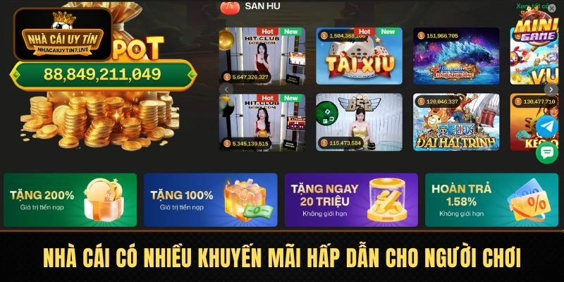Nhà cái có nhiều khuyến mãi hấp dẫn cho người chơi